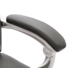 shumee Masažni pisarniški stol sivo umetno usnje