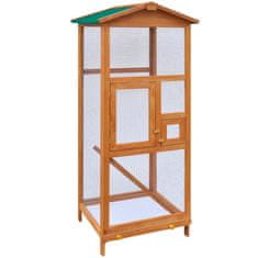 Vidaxl Ptičja kletka iz lesa 65x63x165 cm