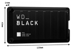 Western Digital P50 SSD disk, 1 TB, USB-C (WDBA3S0010BBK-WESN)