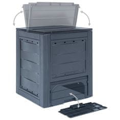 Vidaxl Vrtni kompostnik 2 kosa sive barve 60x60x73 cm 520 L