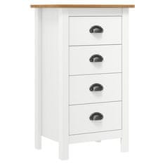 Vidaxl Komoda Hill bela 46x35x80 cm trdna borovina