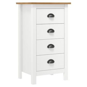 Vidaxl Komoda Hill bela 46x35x80 cm trdna borovina
