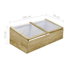 Vidaxl Rastlinjak impregnirana borovina 100x50x35 cm