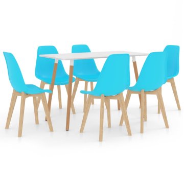 Vidaxl Jedilna garnitura 7-delna modra