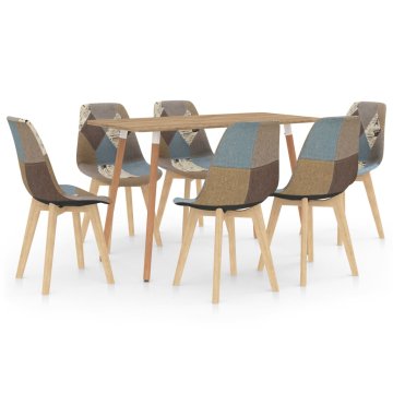 Vidaxl Jedilna garnitura 7-delna siva