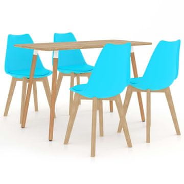 Vidaxl Jedilna garnitura 5-delna modra