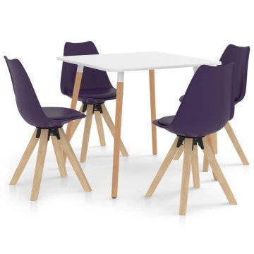 Vidaxl Jedilna garnitura 5-delna lila