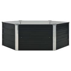 Vidaxl Dvignjeno cvetlično korito antracitno 129x129x45 cm jeklo