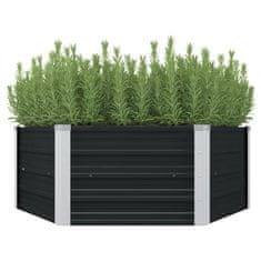 Vidaxl Dvignjeno cvetlično korito antracitno 129x129x45 cm jeklo