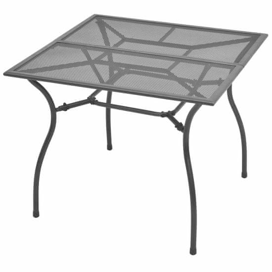 Vidaxl Vrtna miza 90x90x72 cm jeklena mreža