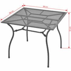 Greatstore Vrtna miza 90x90x72 cm jeklena mreža