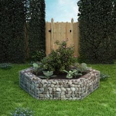 Vidaxl Šestkotna visoka greda gabion 200x173x40 cm