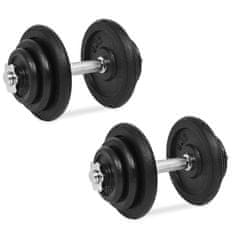 Vidaxl 18 delni komplet uteži 40 kg iz litega železa