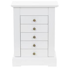 Vidaxl Omarica za nakit z ogledalom MDF 25x13,5x34 cm