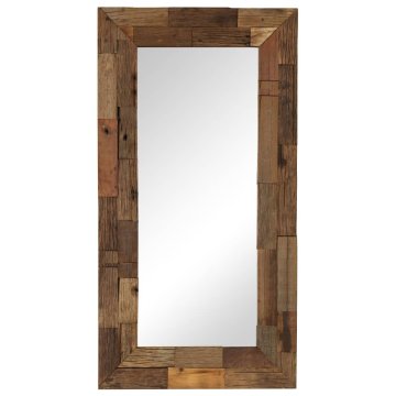 shumee vidaXL Ogledalo iz trdnega predelanega lesa 50x110 cm