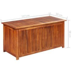 Vidaxl Vrtna škatla za shranjevanje 117x50x58 cm trden akacijev les
