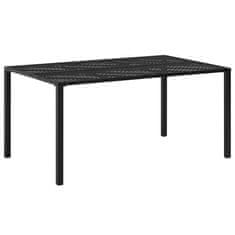 Vidaxl Vrtna miza črna 150x90x72 cm jeklo