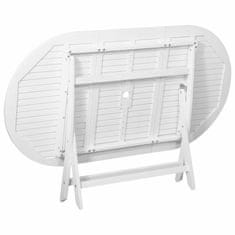 Vidaxl Vrtna miza bela 160x85x75 cm trden akacijev les