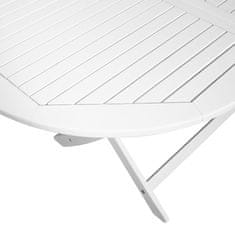 Vidaxl Vrtna miza bela 160x85x75 cm trden akacijev les