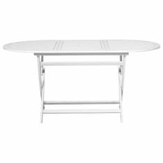 Vidaxl Vrtna miza bela 160x85x75 cm trden akacijev les