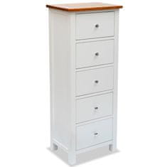 Vidaxl Visok predalnik 45x32x115 cm trdna hrastovina