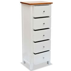 Vidaxl Visok predalnik 45x32x115 cm trdna hrastovina
