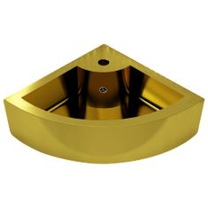 shumee Umivalnik z odprtino za odtekanje 45x32x12,5 cm keramičen zlat