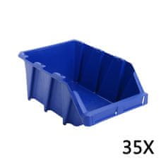 Vidaxl Skladalni zaboji za shranjevanje 35 kosov 218x360x156 mm modri