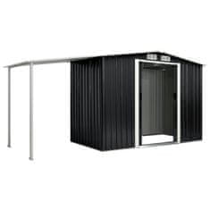 Vidaxl Vrtna lopa z drsnimi vrati antracitna 386x131x178 cm jeklo