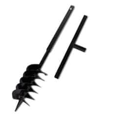 shumee Jeklen spiralni vrtalni sveder za zemljo z ročajem 150 mm črne barve