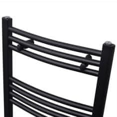 Vidaxl Kopalniški radiator z ukrivljenimi cevmi 500x1424 mm črn