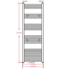 Vidaxl Kopalniški radiator z ukrivljenimi cevmi 500x1424 mm črn