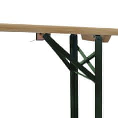 Vidaxl Zložljiva pivska miza z 2 klopema 220 cm les jelke