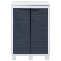Vidaxl Vrtni koš za smeti s 3 vrečami temno siv 65x38x102 cm