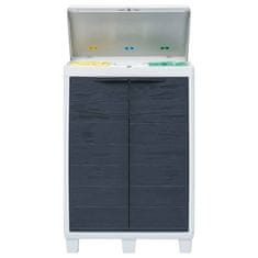 Vidaxl Vrtni koš za smeti s 3 vrečami temno siv 65x38x102 cm