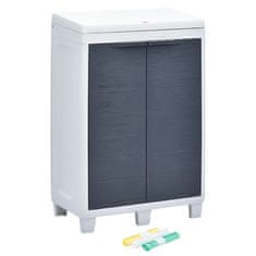 Vidaxl Vrtni koš za smeti s 3 vrečami temno siv 65x38x102 cm