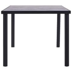 Vidaxl Jedilna miza črna in betonsko siva 200x100x75 cm mediapan