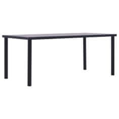shumee Jedilna miza črna in betonsko siva 200x100x75 cm mediapan