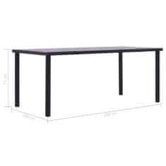 shumee Jedilna miza črna in betonsko siva 200x100x75 cm mediapan