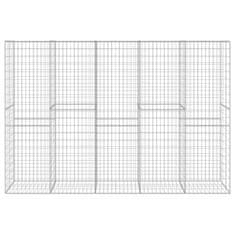 Vidaxl Gabionska stena s pokrovom iz pocinkanega jekla 300x50x200 cm