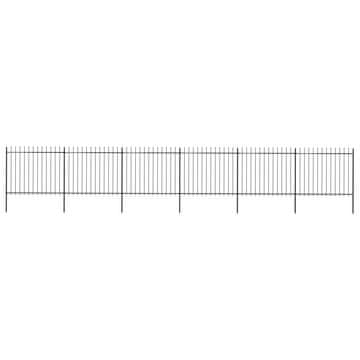 Vidaxl Vrtna ograja s suličastim vrhom jeklo 1005x150 cm črne barve