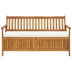 Vidaxl Klop za shranjevanje z blazino 148 cm trden akacijev les