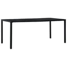 Vidaxl Vrtna miza črna 180x83x72 cm jeklo