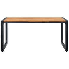 Vidaxl Vrtna miza z nogami U oblike 160x80x75 cm trden akacijev les