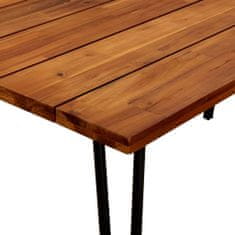 shumee Vrtna miza z nogami v obliki sponke 140x80x75 cm trdna akacija