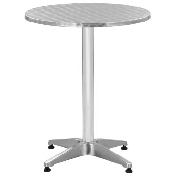Vidaxl Vrtna miza srebrna 60x70 cm aluminij