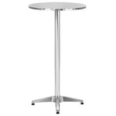 Vidaxl Zložljiva vrtna miza srebrna 60x(70-110) cm aluminij