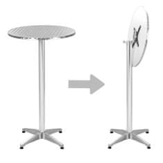 Vidaxl Zložljiva vrtna miza srebrna 60x(70-110) cm aluminij