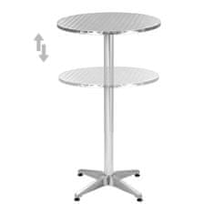 Vidaxl Zložljiva vrtna miza srebrna 60x(70-110) cm aluminij