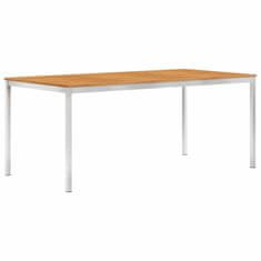 Vidaxl Vrtna jedilna miza 180x90x75 cm akacijev les in nerjaveče jeklo